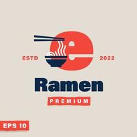 ramen alfabet e logo vector