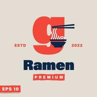 ramen alfabet g logo vector