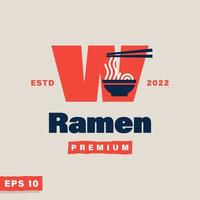 ramen alfabet w logo vector