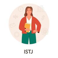 mbti persoon types concept. socionics mbti. persoonlijkheid testen. vlak vector illustratie