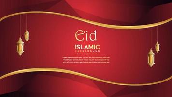 Islamitisch rood kleur achtergrond met hangende lantaarns vector