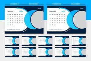 2023 modern abstract bureau kalender ontwerp sjabloon vector