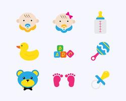 Baby Vlakke Pictogrammen vector