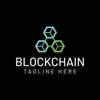 modern blockchain technologie logo ontwerp vector