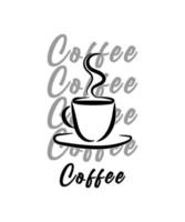 koffie concept ontwerp koffie illustratie logo t-shirt ontwerp vector