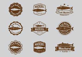 Zeevruchten Makreel Badge vector