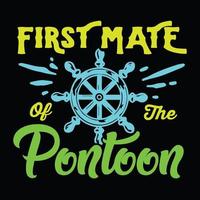 ponton eerste maat grappig boot t-shirt vector