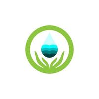 water druppels vallend in handen icoon logo vector