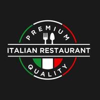 Italiaans restaurant kunst insigne ontwerp icoon sjabloon vector