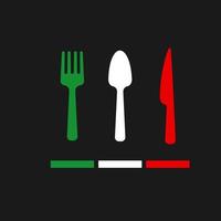 Italiaans restaurant kunst insigne ontwerp icoon sjabloon vector