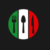 Italiaans restaurant kunst insigne ontwerp icoon sjabloon vector