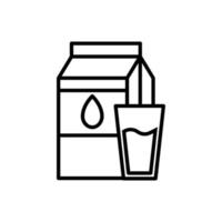 glas van melk voor ontbijt icoon vector
