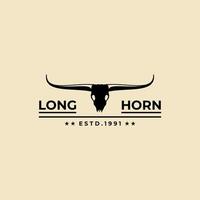 Longhorn logo wijnoogst vector symbool illustratie ontwerp