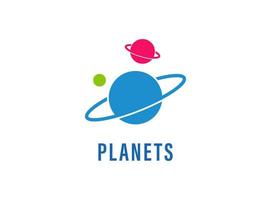 drie kleurrijk planeet logo ontwerp sjabloon vector