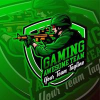 esport militaire gaming logo-badge vector