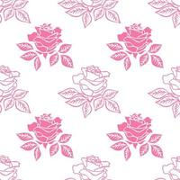 naadloos patroon van roze rozen Aan een wit achtergrond. vector