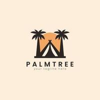 palm huis boom logo sjabloon. kan worden gebruikt voor tropisch strand huis hotel of toevlucht logo ontwerp vector illustratie