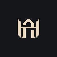 eerste gebaseerd schoon en minimaal brief. ha Ah h een monogram logo sjabloon. elegant luxe alfabet vector ontwerp