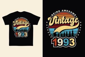 1993 wijnoogst retro t overhemd ontwerp, vector, zwart achtergrond retro, wijnoogst t overhemd ontwerp.