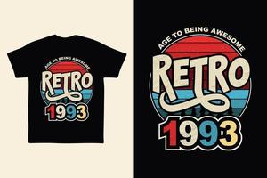 1993 wijnoogst retro t overhemd ontwerp, vector, zwart achtergrond retro, wijnoogst t overhemd ontwerp. vector