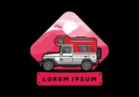 gedrongen camper auto illustratie insigne vector