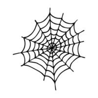 gemakkelijk hand- getrokken spin web illustratie. schattig flinterdun clip art. halloween tekening voor afdrukken, web, ontwerp, decor, logo vector