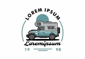 gedrongen camper auto illustratie insigne vector