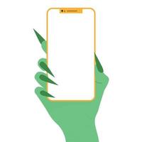 heks hand- Holding smartphone vector