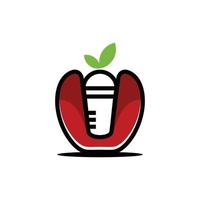 appel fruit fles schudden natuur logo vector