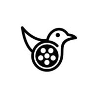 vogel rollen film lijn meetkundig modern logo vector