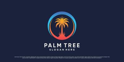 palm boom logo vector illustratie voor vakantie zomer icoon met creatief element concept