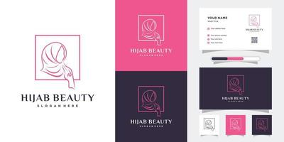 hijab schoonheid logo ontwerp met stijl en creatief concept vector