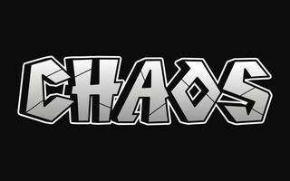 chaos woord graffiti stijl letters.vector hand- getrokken tekening tekenfilm logo illustratie.grappig koel chaos brieven, mode, graffiti stijl afdrukken voor t-shirt, poster concept vector