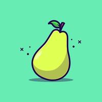 Peer fruit tekenfilm icoon illustratie.eps vector