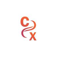 cx oranje kleur logo ontwerp voor uw bedrijf vector