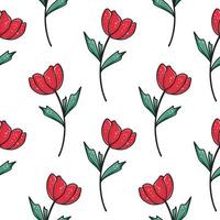 bloemen naadloos tekenfilm patroon vector