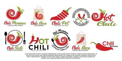 Chili logo ontwerp uniek met element gemakkelijk concept premie vector