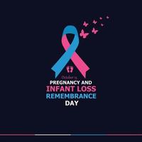 zwangerschap en zuigeling verlies herinnering dag. 15e oktober. poster. baby verlies bewustzijn dag. vector illustratie.