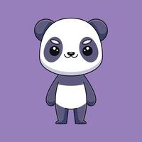 schattig panda tekenfilm tekening kunst hand- getrokken concept vector kawaii icoon illustratie