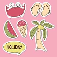 zomer oceaan vers stickers pak vector