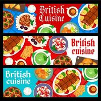 Brits keuken restaurant voedsel horizontaal banners vector