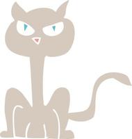 vlak kleur illustratie van boos kat vector