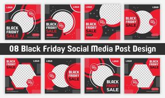 sociaal media post banier sjabloon pak voor zwart vrijdag festival. mode verkoop sociaal media na, web advertenties banier, promotionele advertenties ontwerp. vector