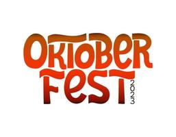oktoberfeest 2023 handgeschreven tekst. traditioneel Beiers bier festival belettering. vector ontwerp voor banier, afdrukken, poster, reclame, sticker, pin, t shirt.