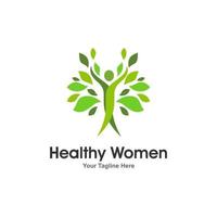 Dames Gezondheid logo ontwerp vector sjabloon