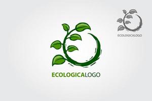 ecologischogo vector logo sjabloon is een boom met een cirkel stijl. de sjabloon logo voor ondernemingen, verzekering, financieel of hoofdstad bedrijven enz. een logo voor uw geslaagd bedrijf.