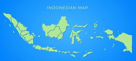 Indonesië kaart vector met groen kaart en blauw backround