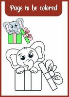 kleur boek voor kind, schattig olifant vector