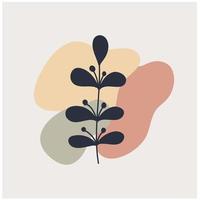 botanische muur kunst vector set. gebladerte lijntekeningen tekenen met abstracte vorm. abstract plant art design voor print, cover, behang, minimale en natuurlijke kunst aan de muur. vectorillustratie.