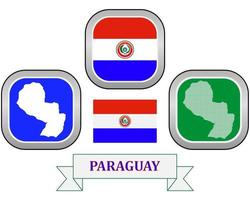 kaart knop vlag en symbool van Paraguay Aan een wit achtergrond vector